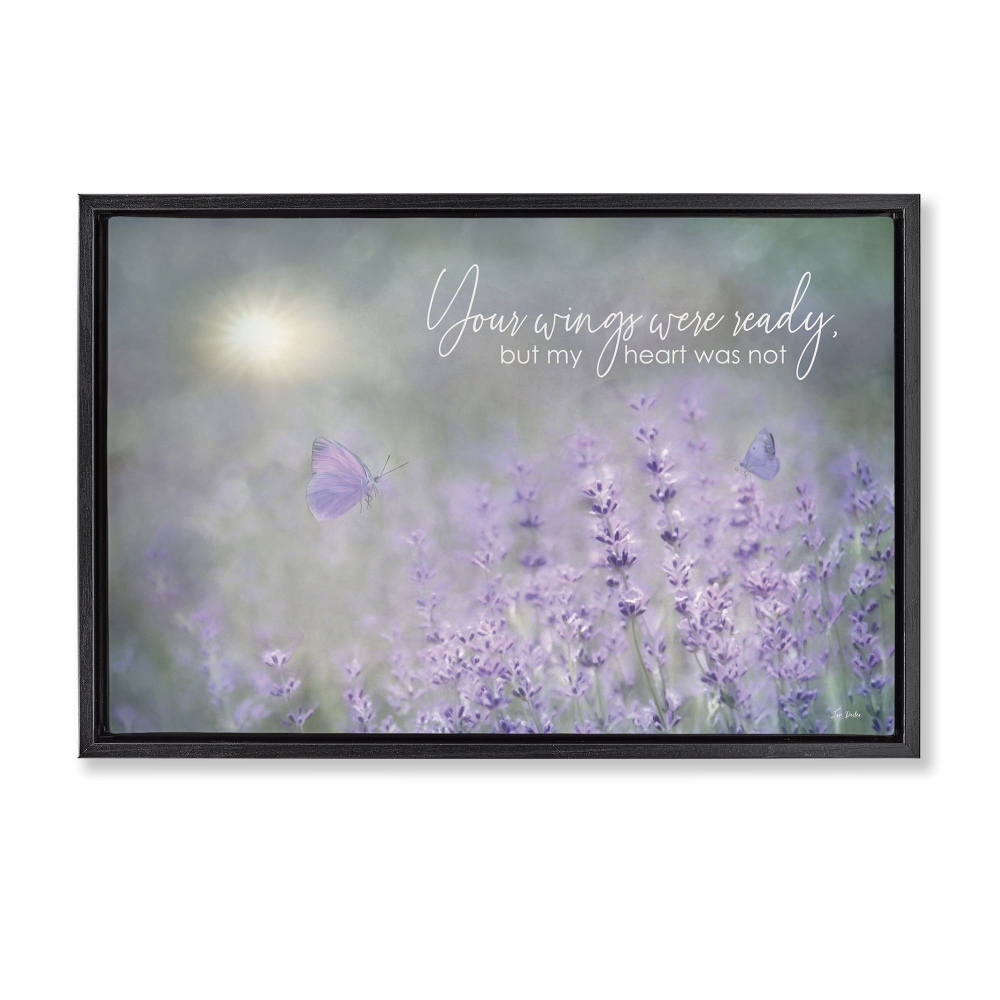 Stupell Industries Floral Grief Quote Plants & Flowers Painting Black Floater Framed Canvas Art Print Wall Art, 25 x 17