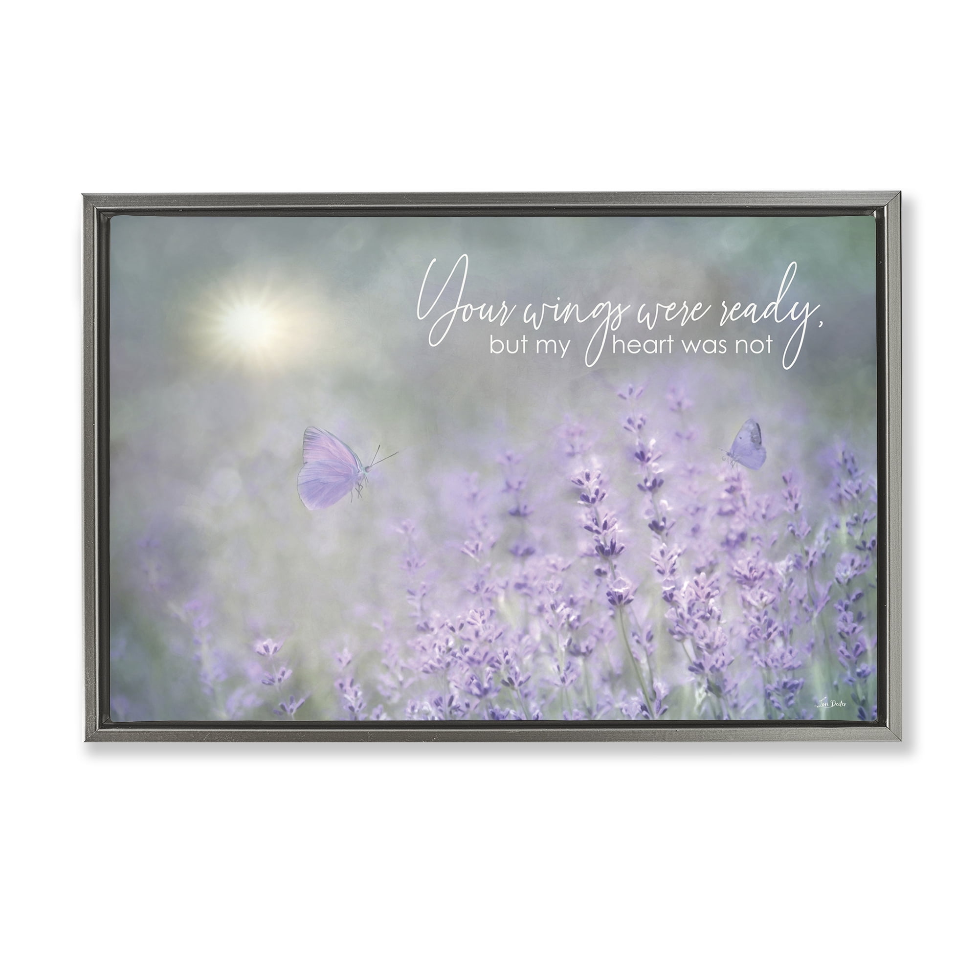 Stupell Industries Floral Grief Quote Plants & Flowers Painting Gray Floater Framed Canvas Art Print Wall Art, 25 x 17