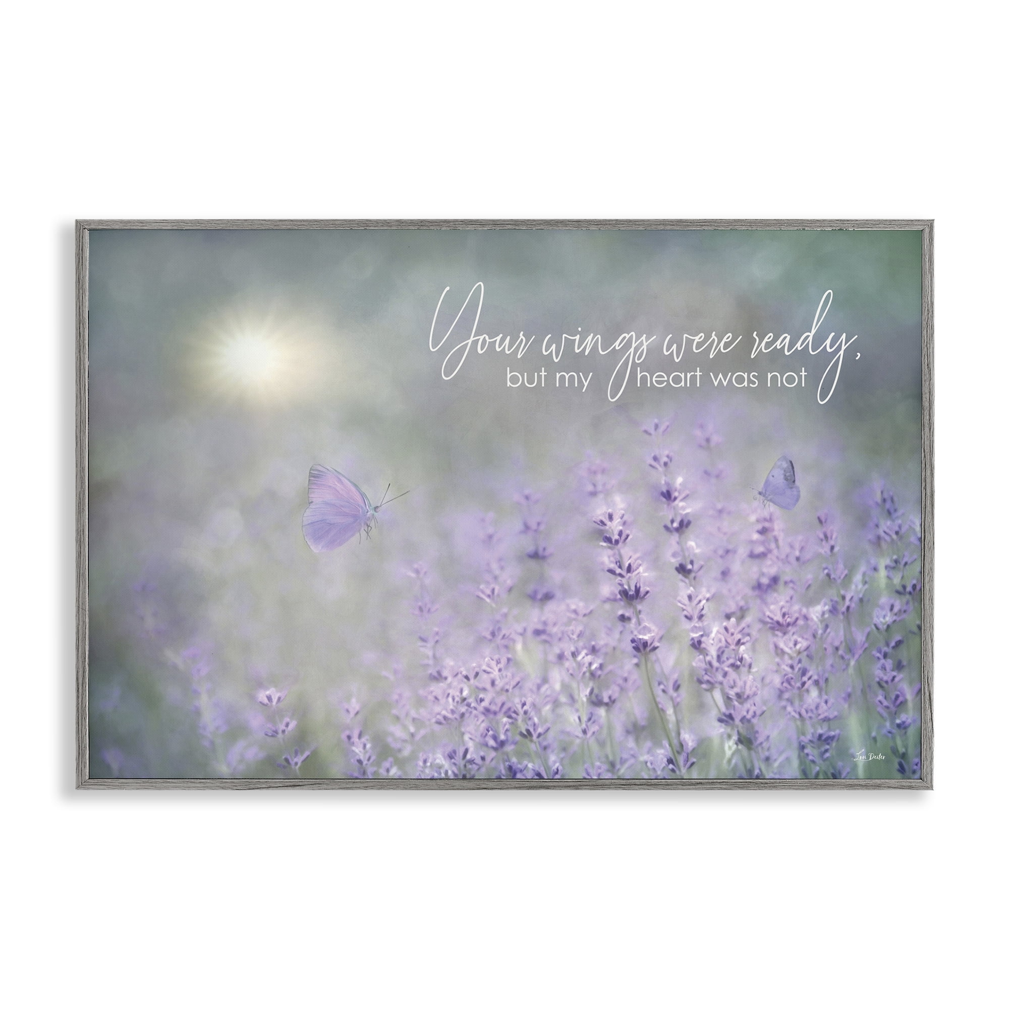 Stupell Industries Floral Grief Quote Plants & Flowers Painting Gray Framed Art Print Wall Art, 30 x 20