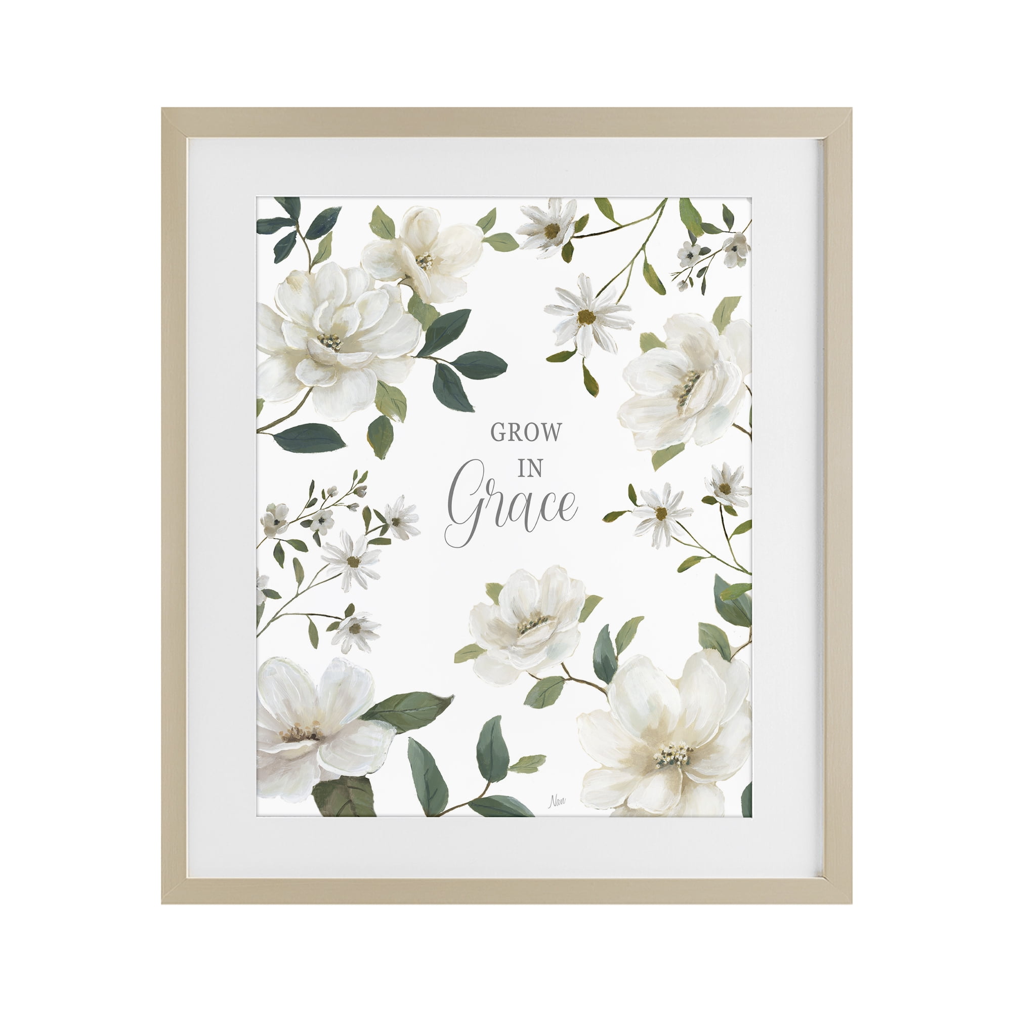 Stupell Industries Floral Grow In Grace Birch Framed Print Under Glass, design by Nan