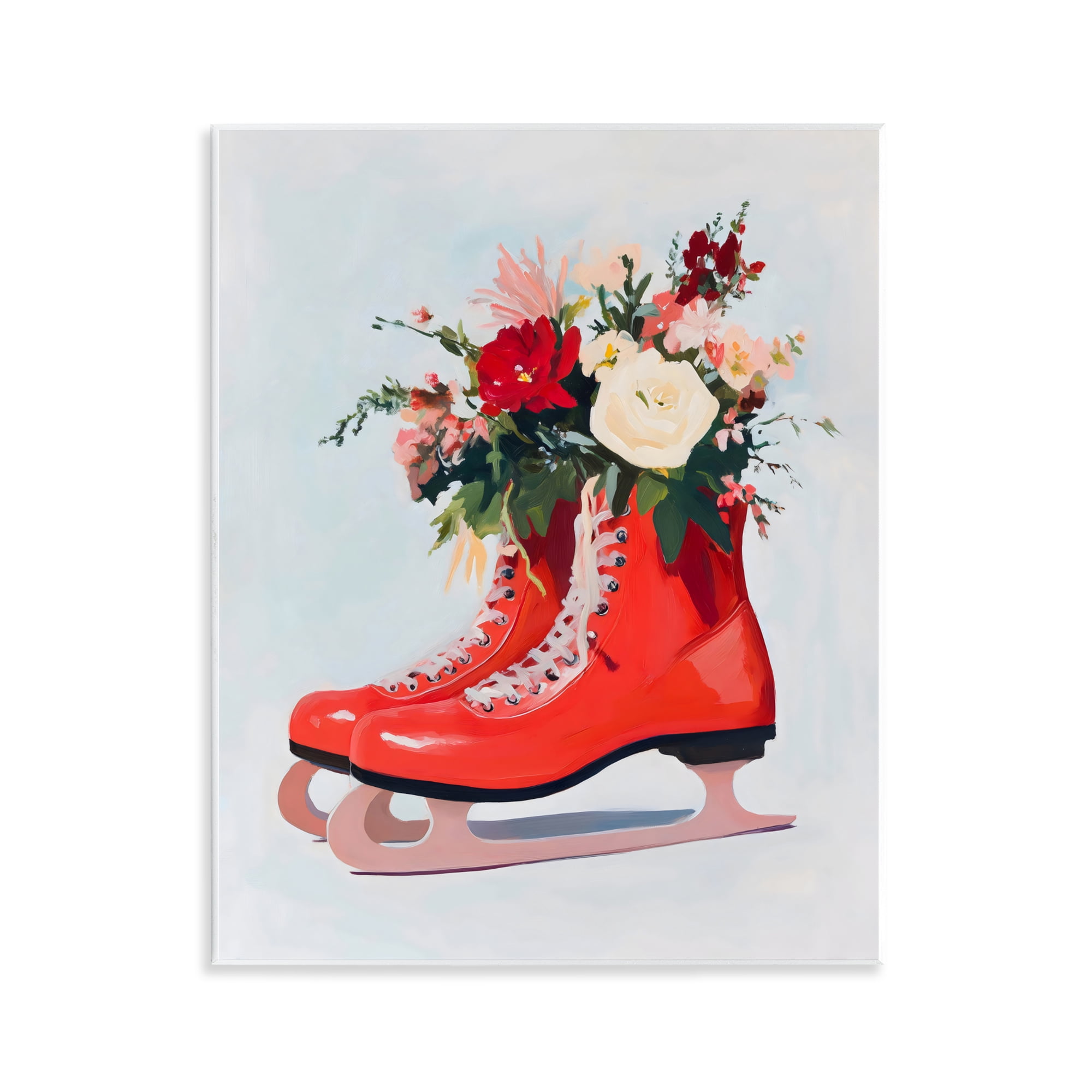 Stupell Industries Floral Ice Skates Wall Plaque Art, design by The Prints Vibe