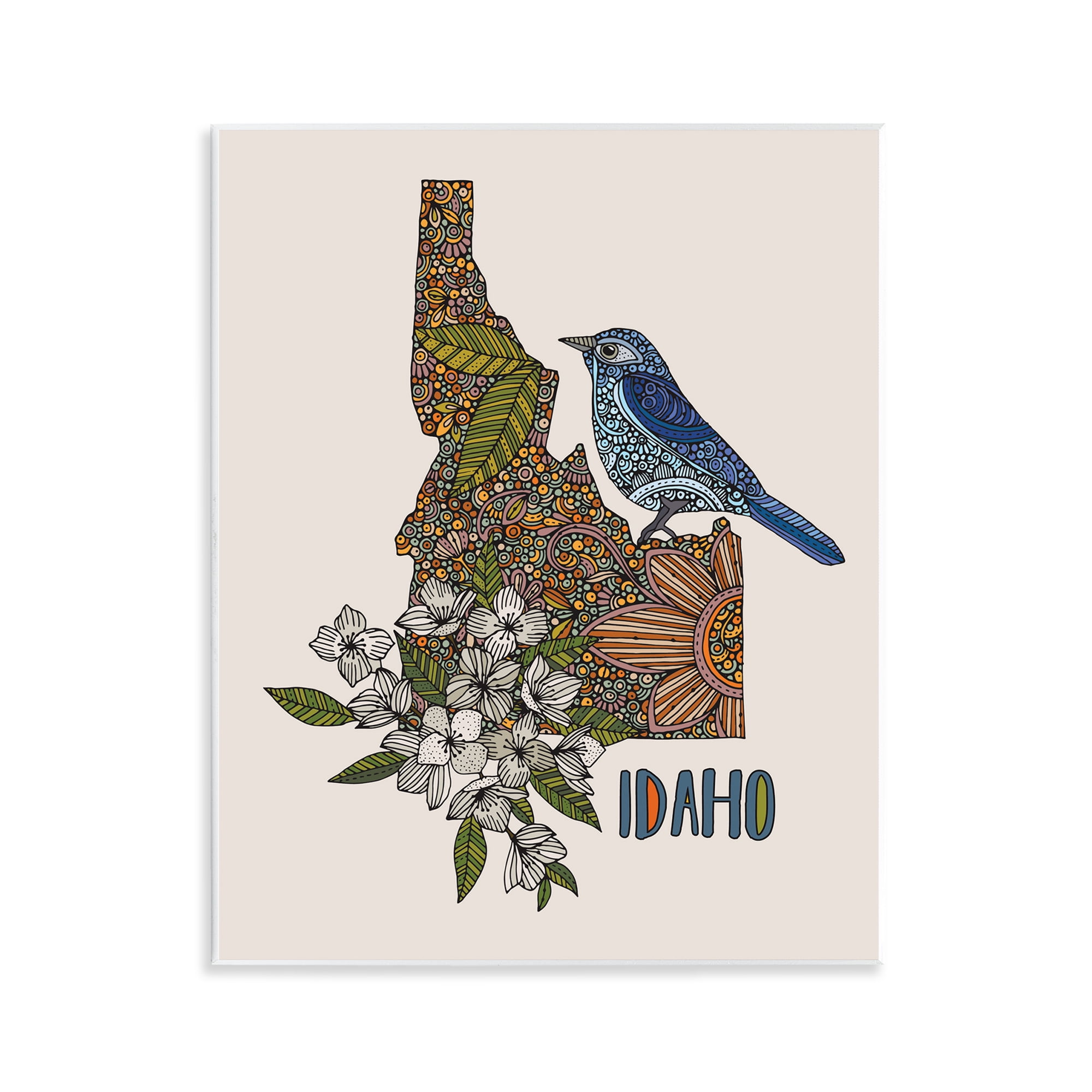 Stupell Industries Floral Idaho State Botanical & Floral Painting Unframed Art Print Wall Art, 11 x 14