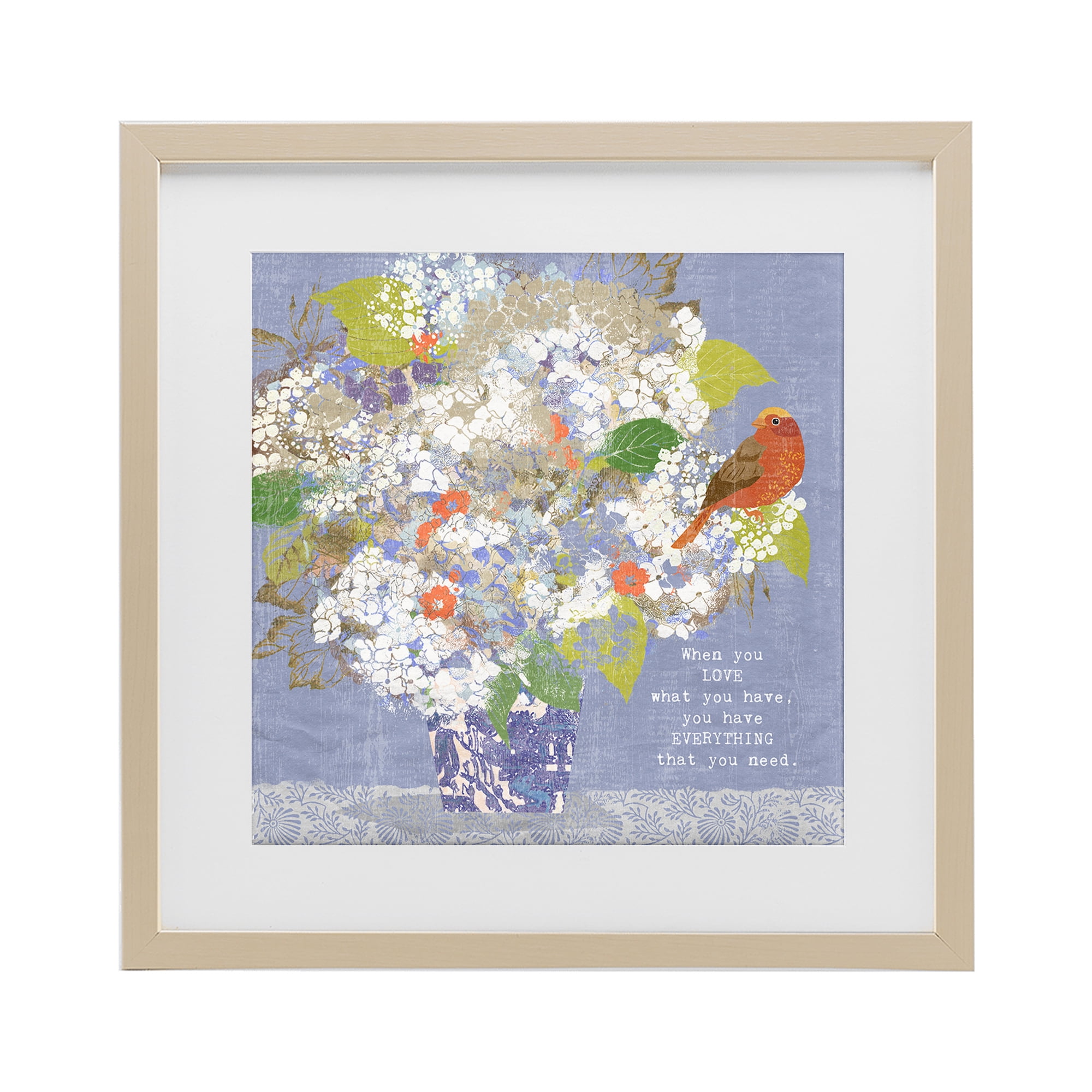 Stupell Industries Floral Inspiration On Love Birch Framed Print Under Glass, design by Suzanne Nicoll