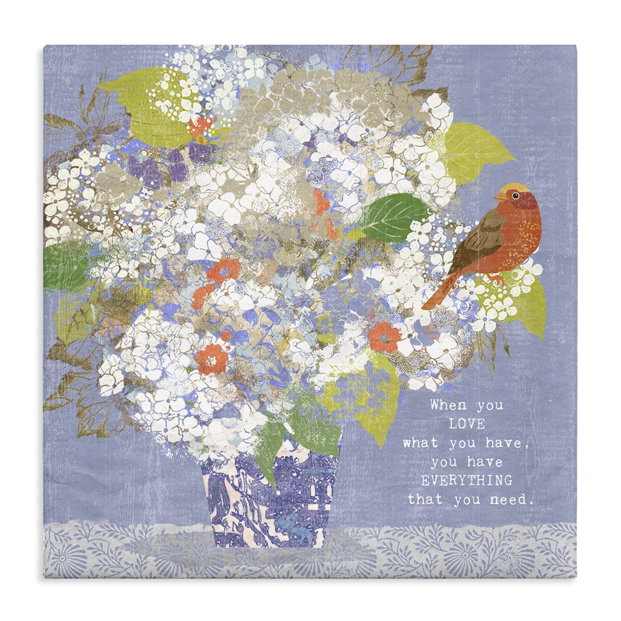 Stupell Industries Floral Inspiration On Love Canvas Wall Art, design by Suzanne Nicoll