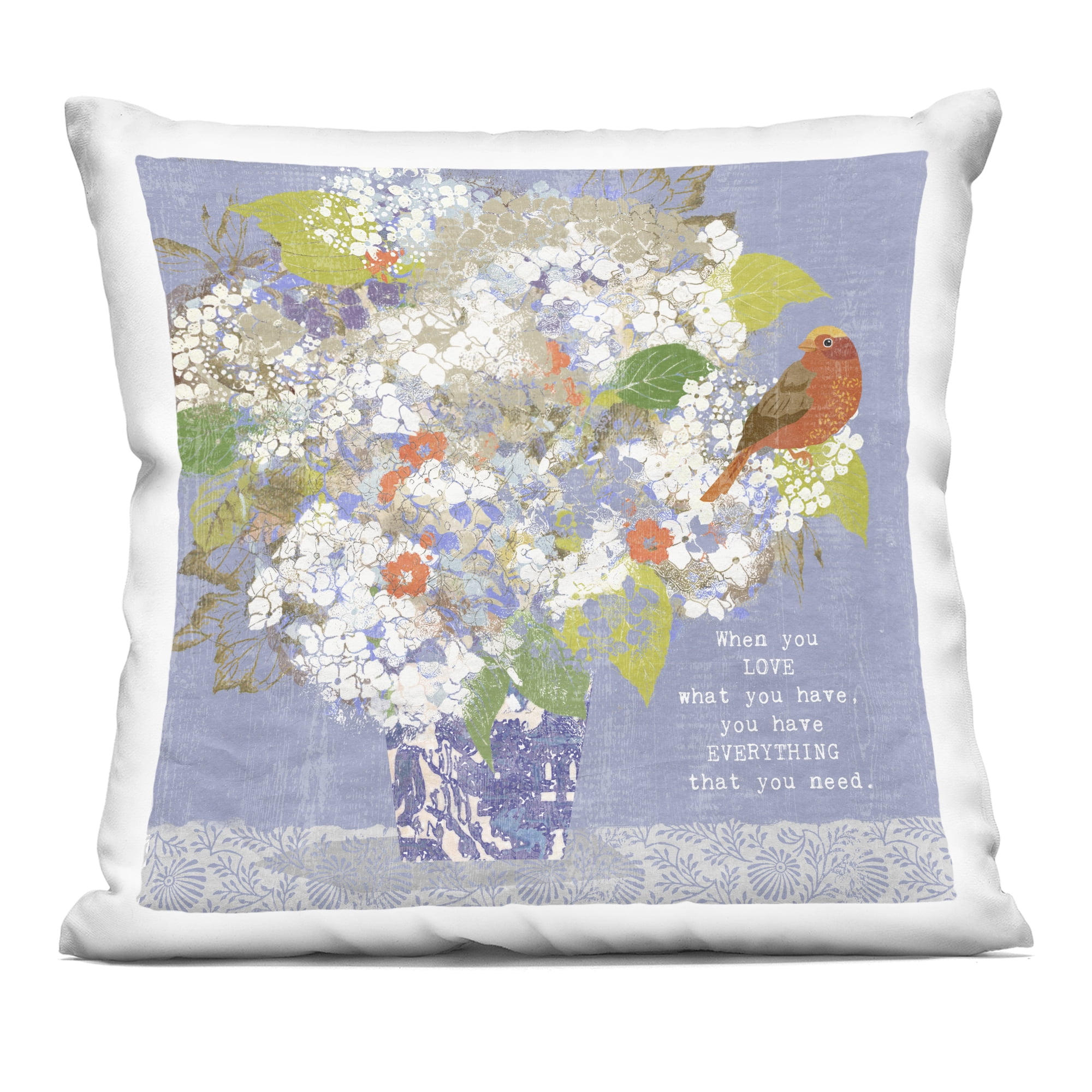 Stupell Industries Floral Inspiration On Love Decorative Printed Throw Pillow, design by Suzanne Nicoll, 18 x 7 x 18