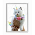 thumbnail image 1 of Stupell Industries Floral Kitten Fantasy Feline Rainbow Horn and Tail Framed Wall Art Design by Ziwei Li, 16" x 20", Gray Framed, 1 of 8
