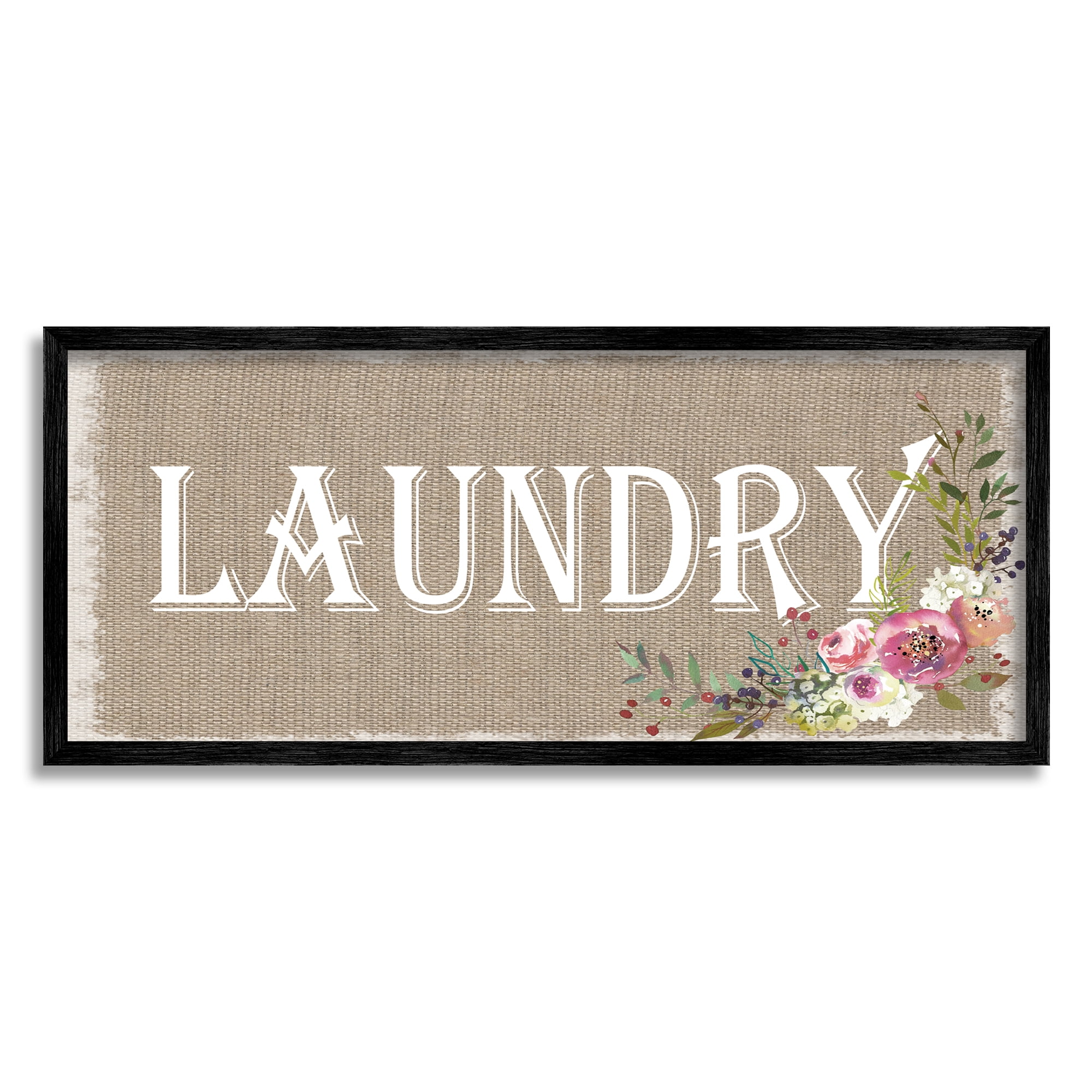 Stupell Industries Floral Linen Laundry, 10 x 24,Design by Sheri Hart