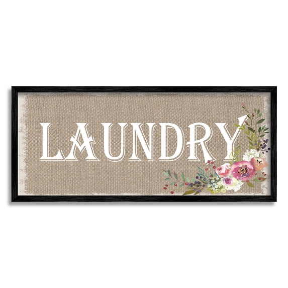 Stupell Industries Floral Linen Laundry, 10 x 24,Design by Sheri Hart