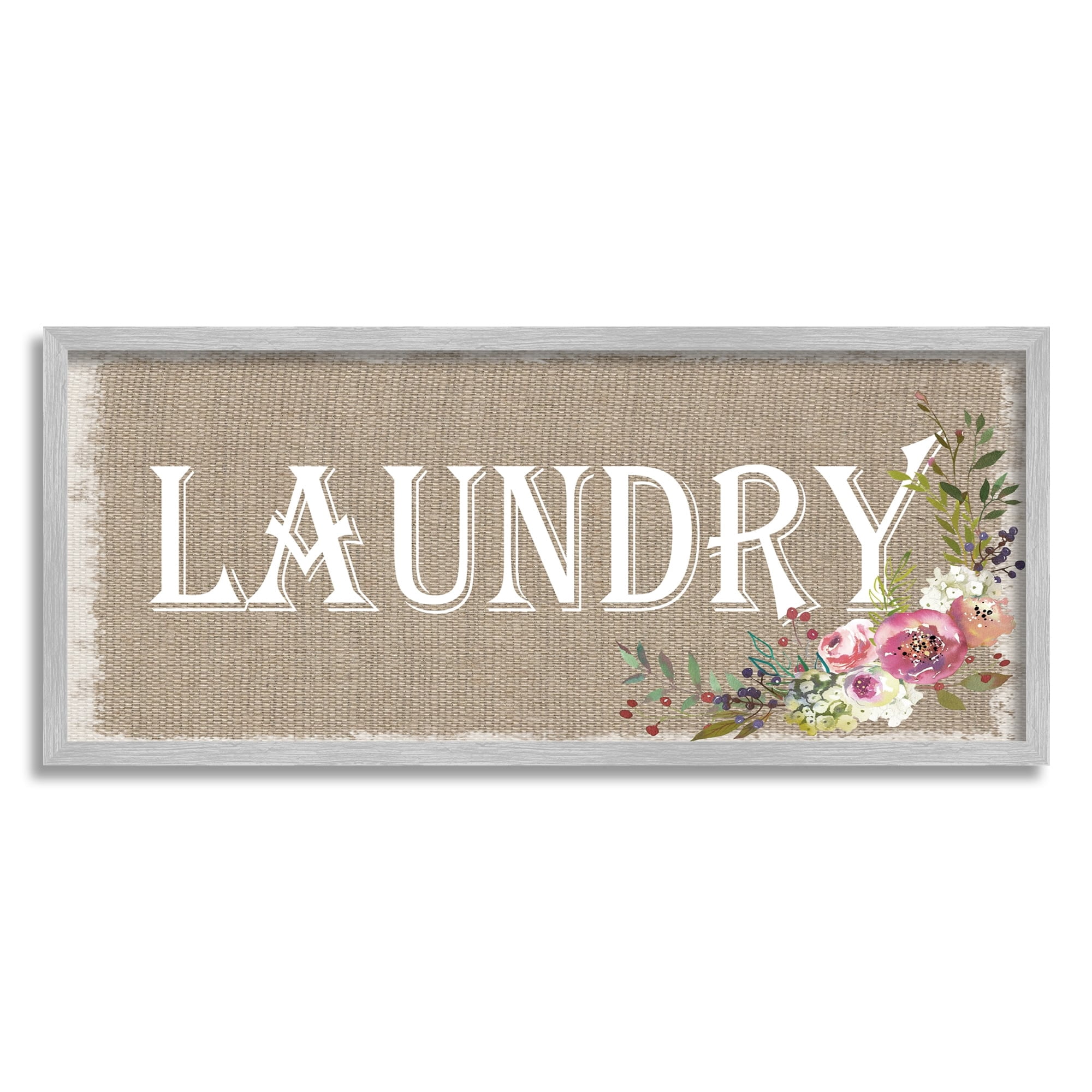 Stupell Industries Floral Linen Laundry, 10 x 24,Design by Sheri Hart