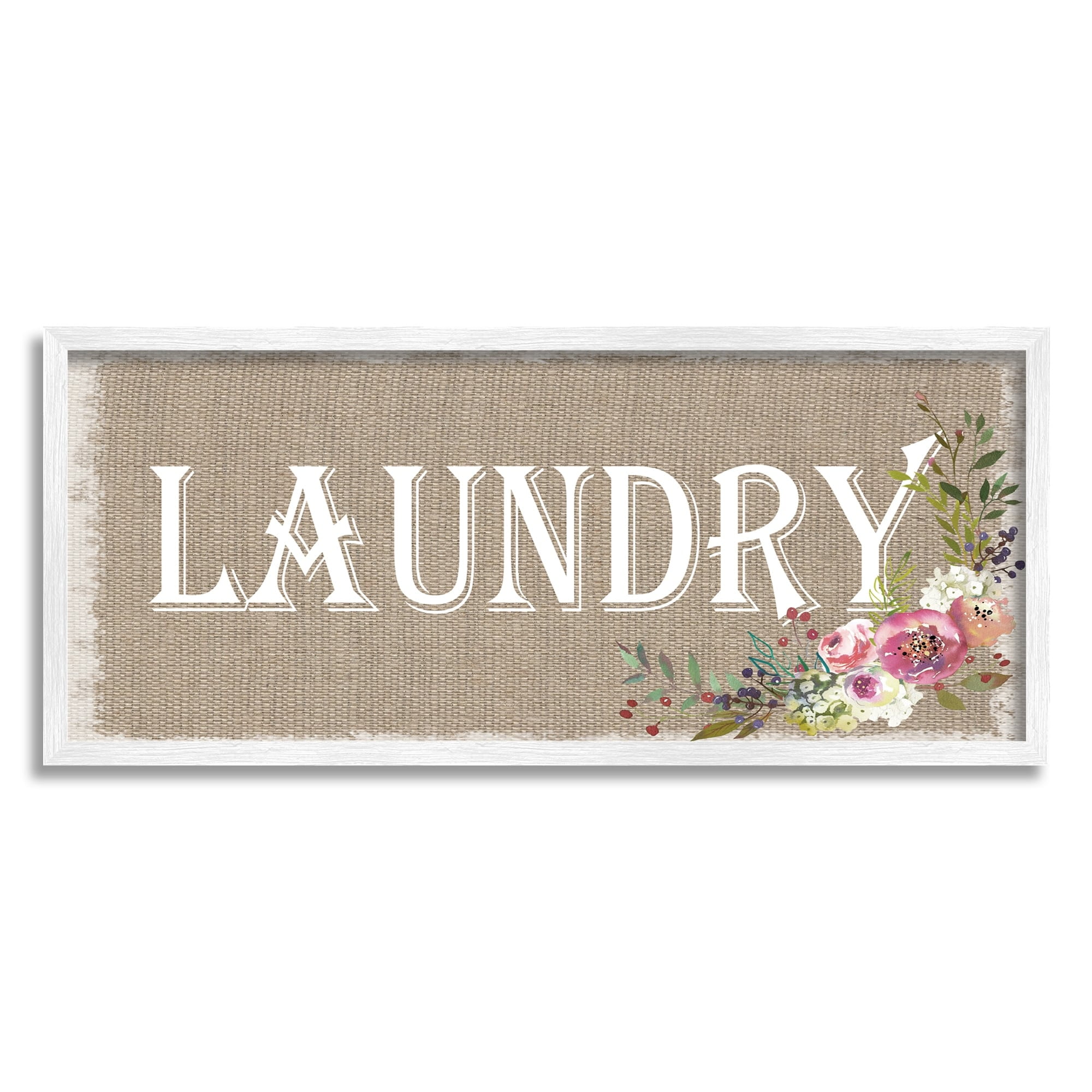 Stupell Industries Floral Linen Laundry, 13 x 30,Design by Sheri Hart