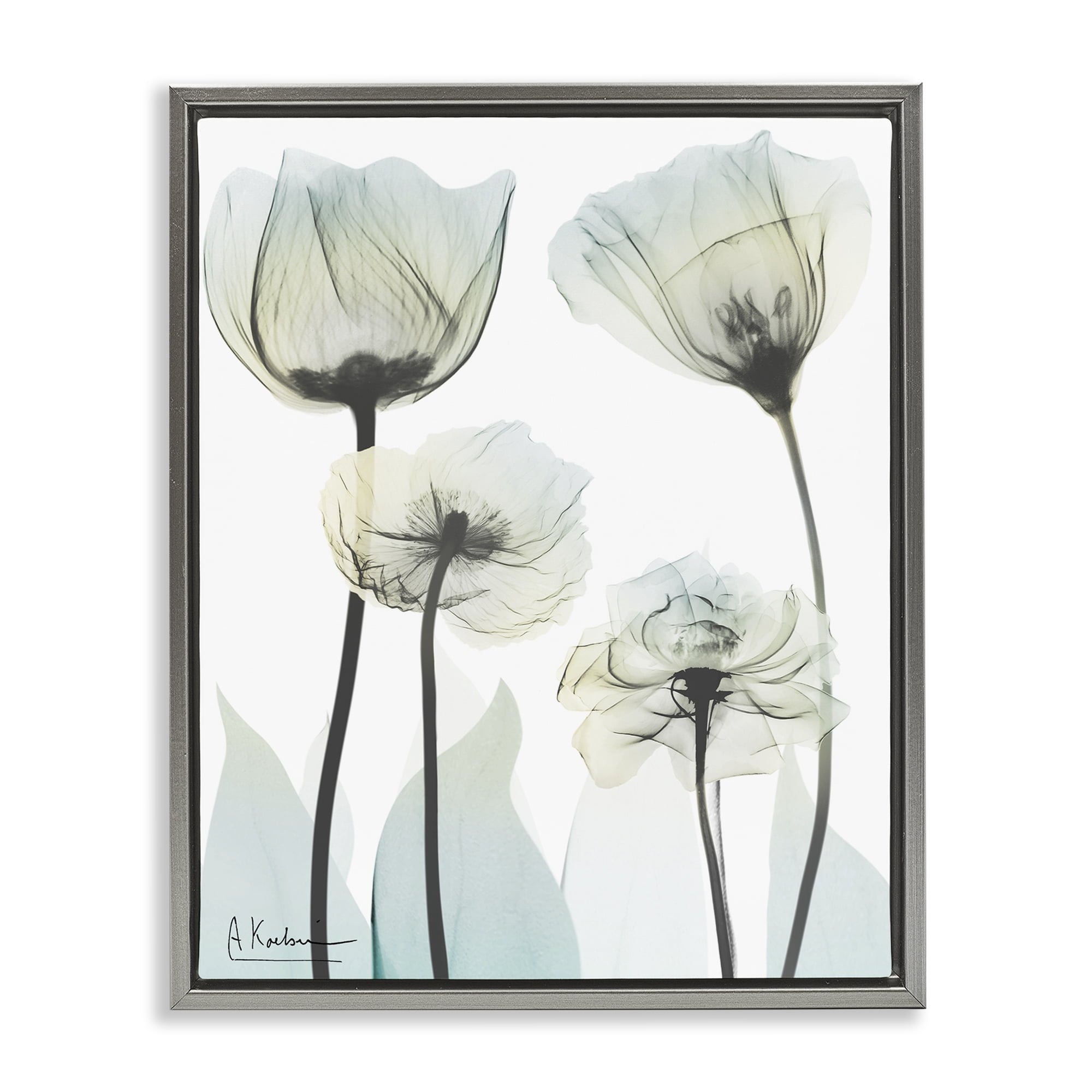 Stupell Industries Floral Luxury Of Creation Gray Framed Floater Canvas Wall Art, design by Albert Koetsier