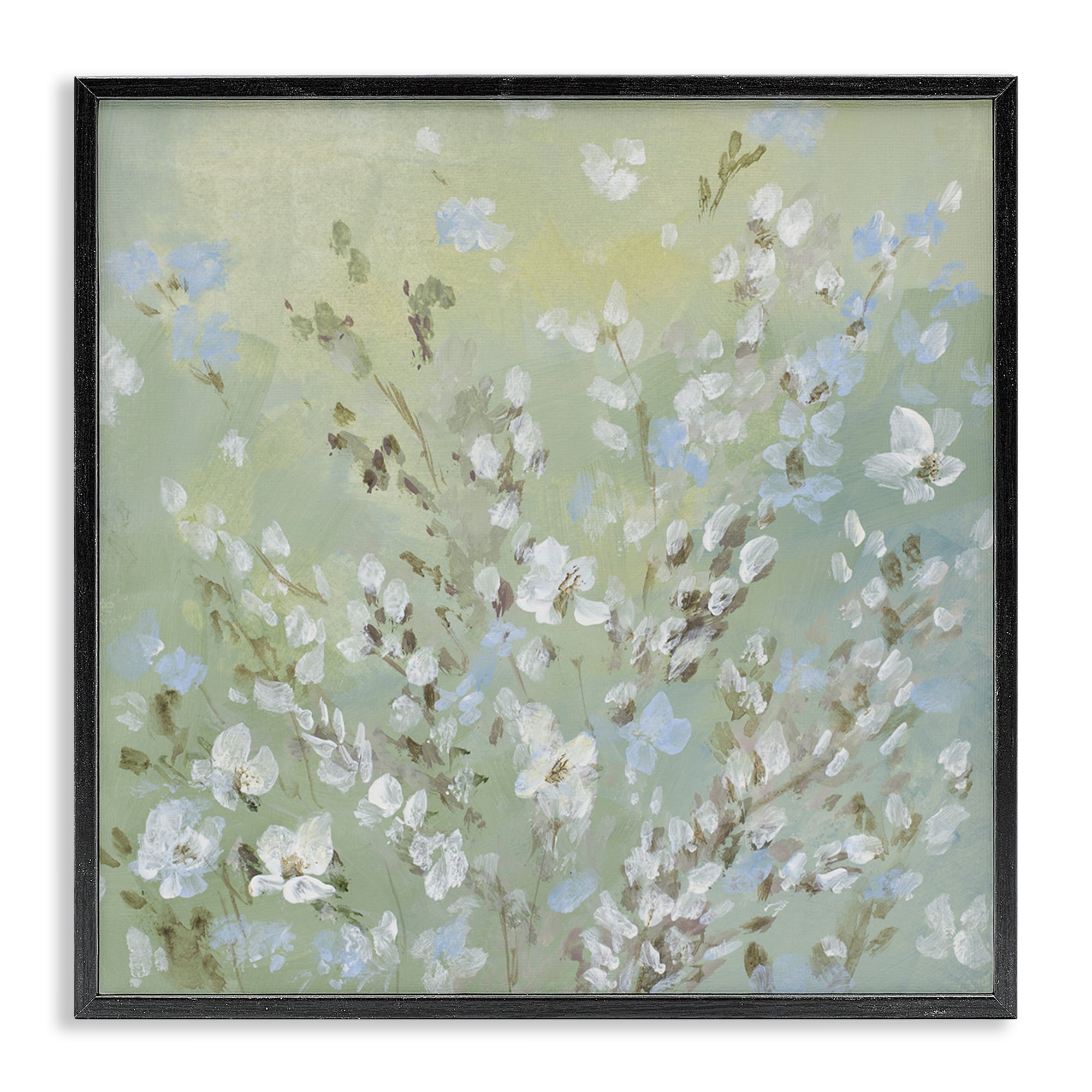 Stupell Industries Floral Meadow Wispy Willows Floral & Botanical Painting Black Framed Art Print Wall Art, 17 x 17