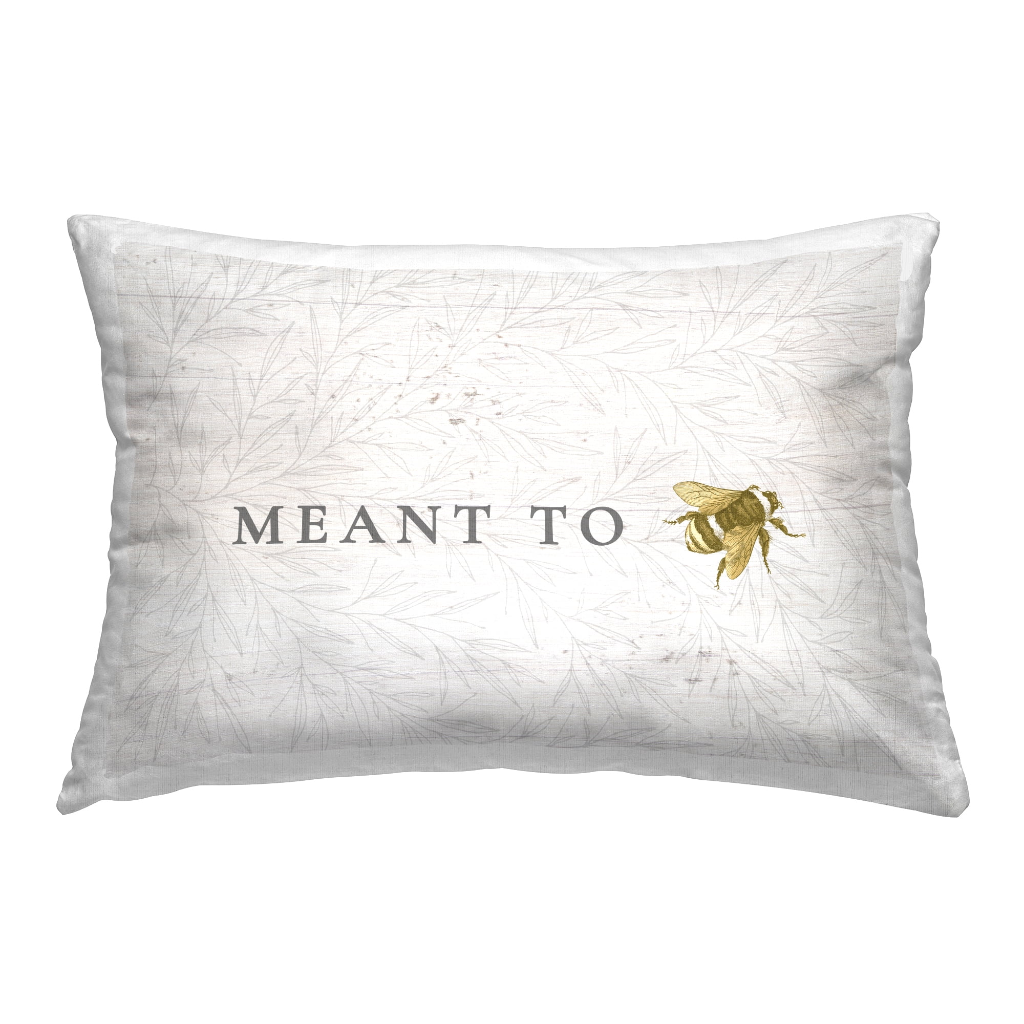 Stupell Industries Floral Meant to Bee Decorative Printed Throw Pillow, 14 x 20