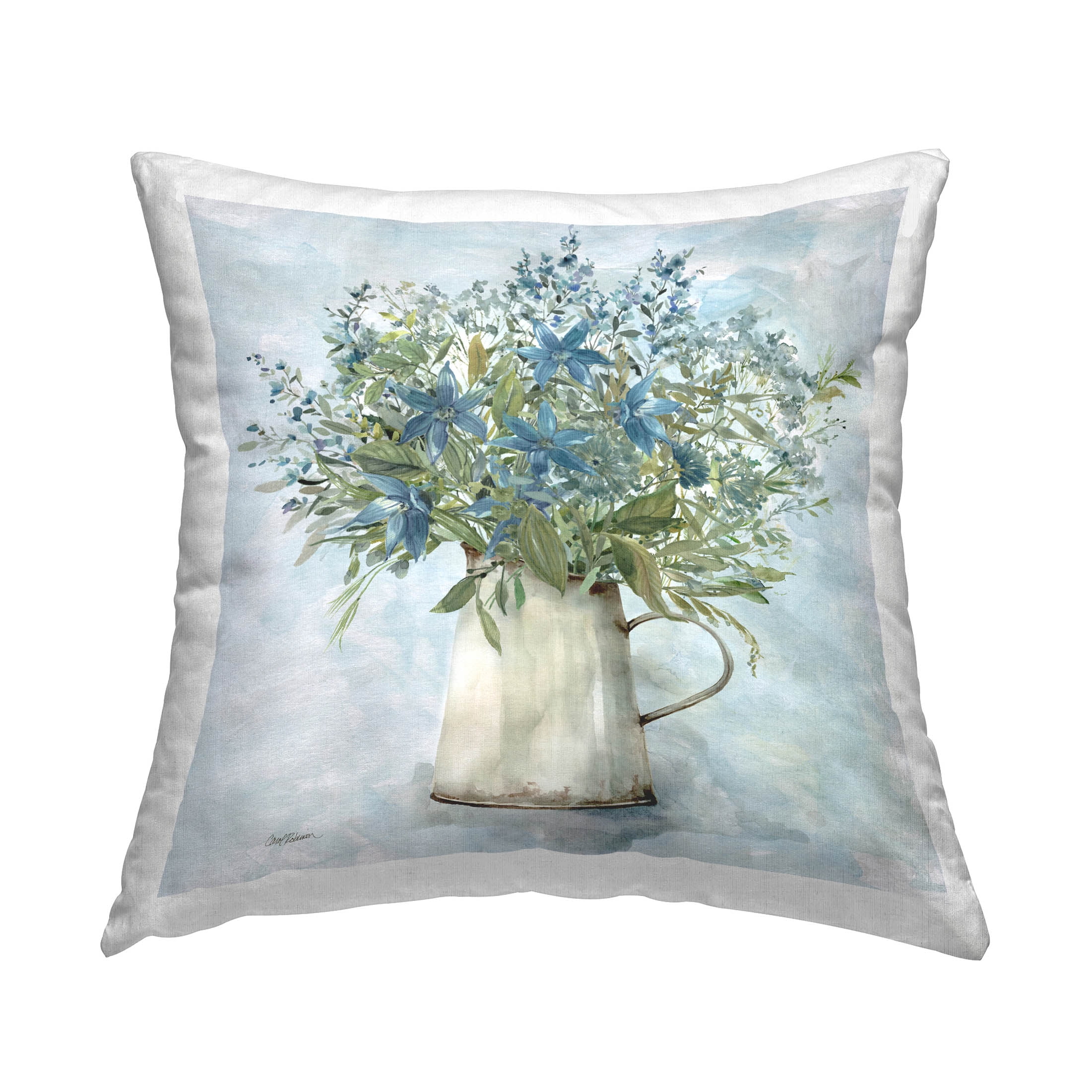 Stupell Industries Floral Milk Tin Bouquet Printed Throw Pillow Design by Carol Robinson