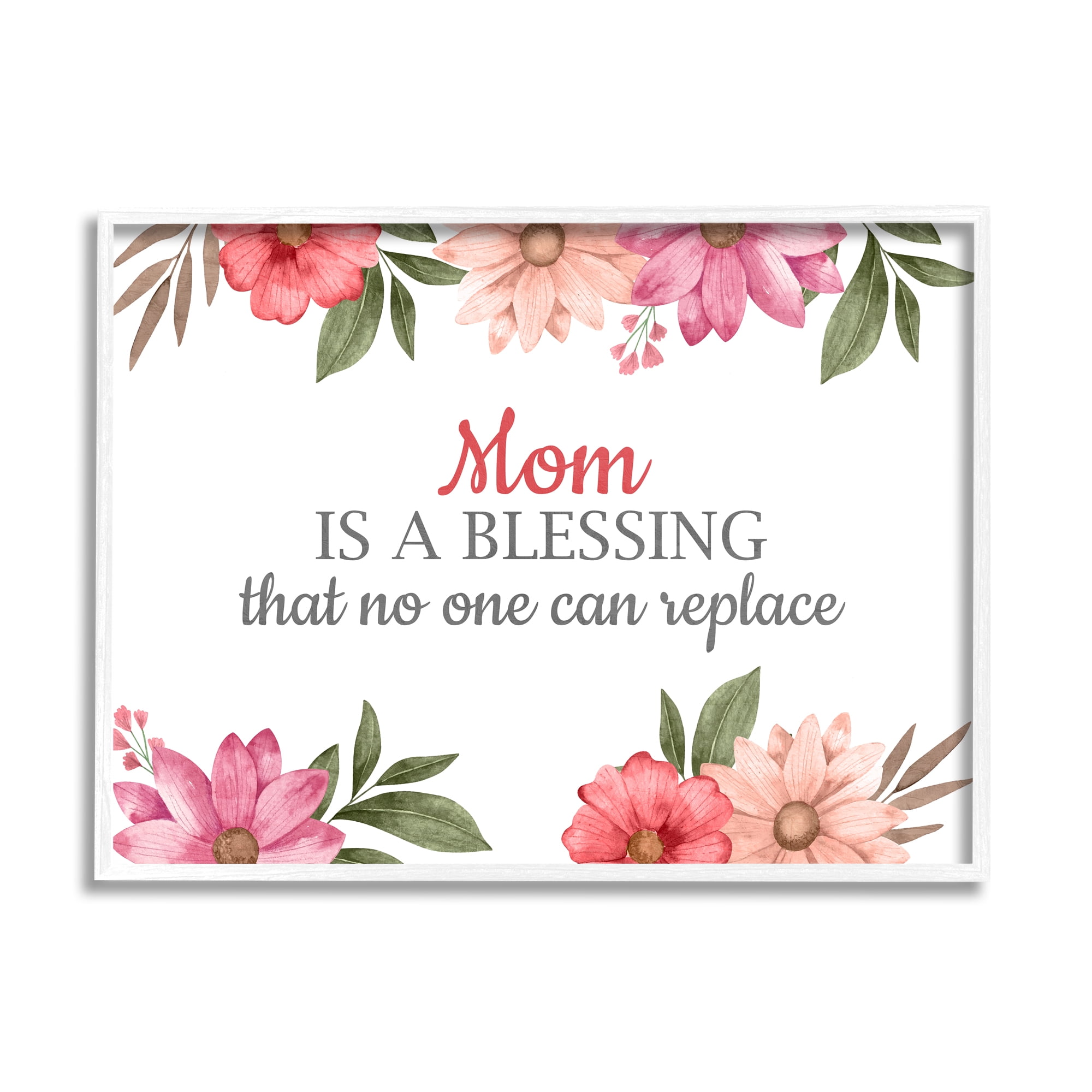 Stupell Industries Floral Mom Appreciation Botanical & Floral Painting White Framed Art Print Wall Art, 30 x 24