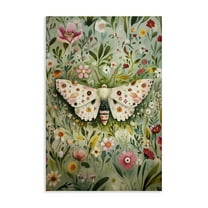 Stupell Industries Floral Moth & Botanicals Floral Painting Wrapped Canvas Canvas Art Print Wall Art, 16 x 24
