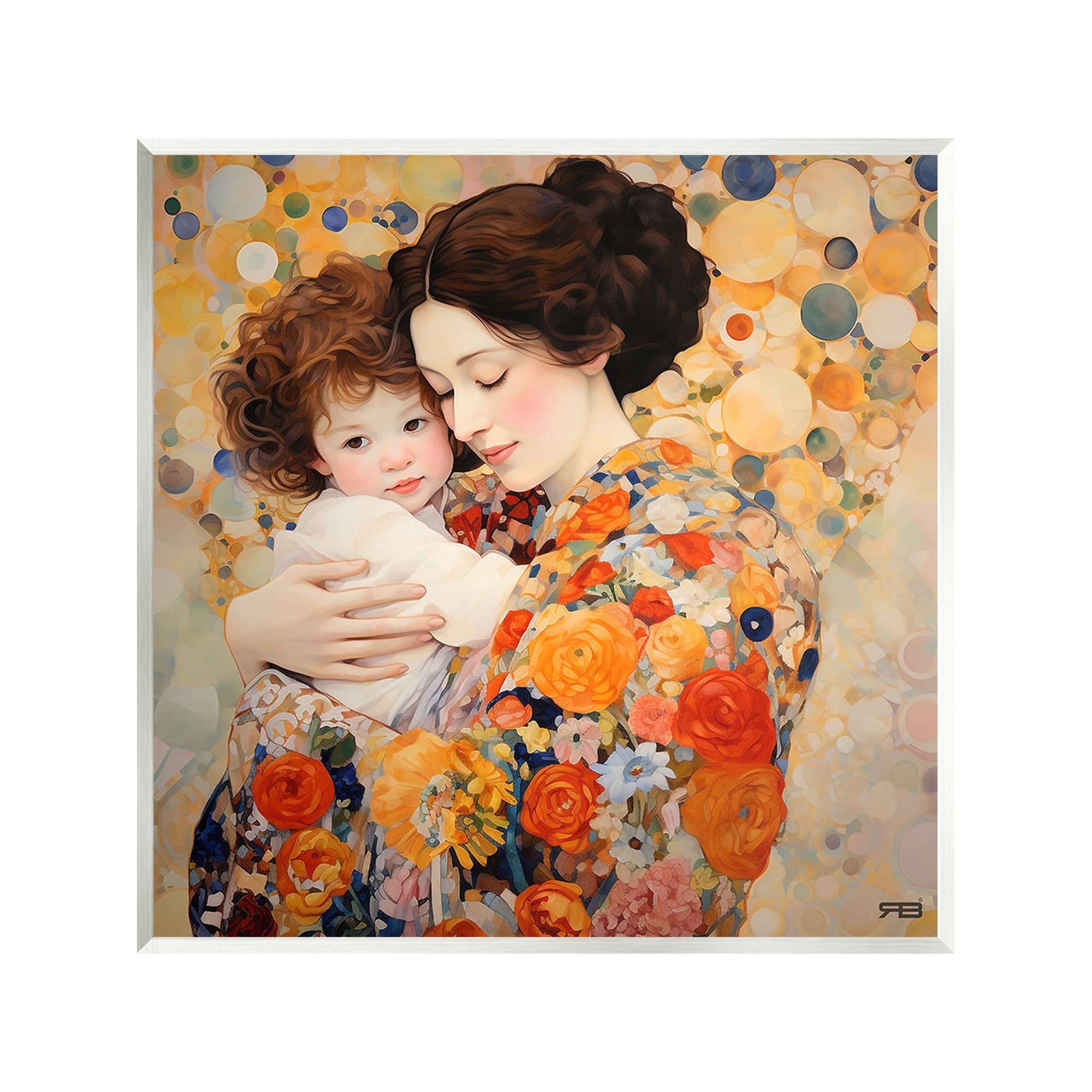 Stupell Industries Floral Mother & Baby Abstract Painting Unframed Art Print Wall Art, 12 x 12
