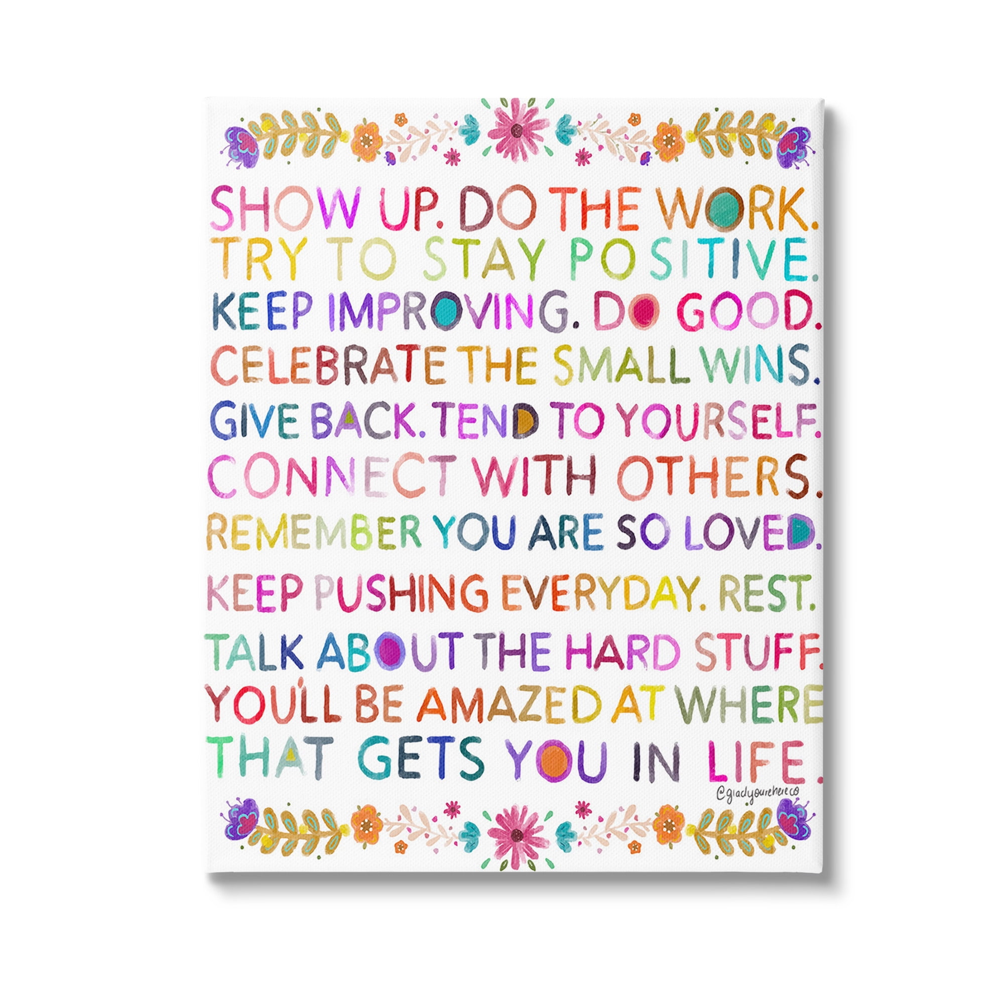 Stupell Industries Floral Motivational Phrases Botanical & Floral Painting Gallery Wrapped Canvas Art Print Wall Art, 16 x 20