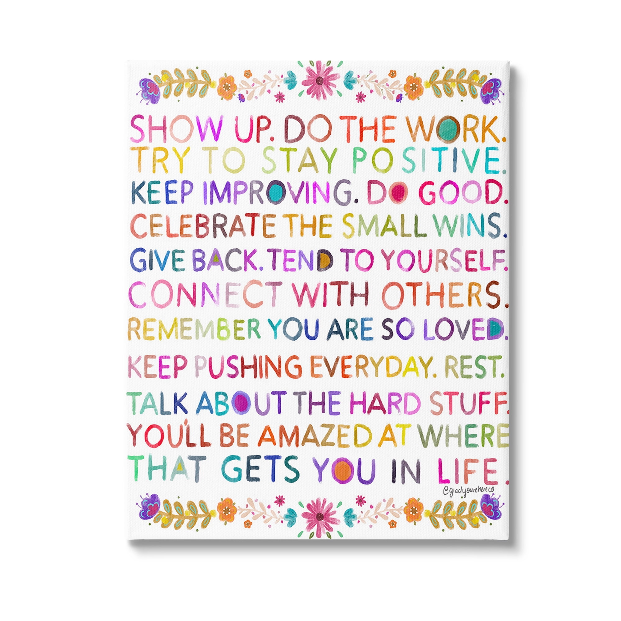 Stupell Industries Floral Motivational Phrases Botanical & Floral Painting Gallery Wrapped Canvas Art Print Wall Art, 30 x 40