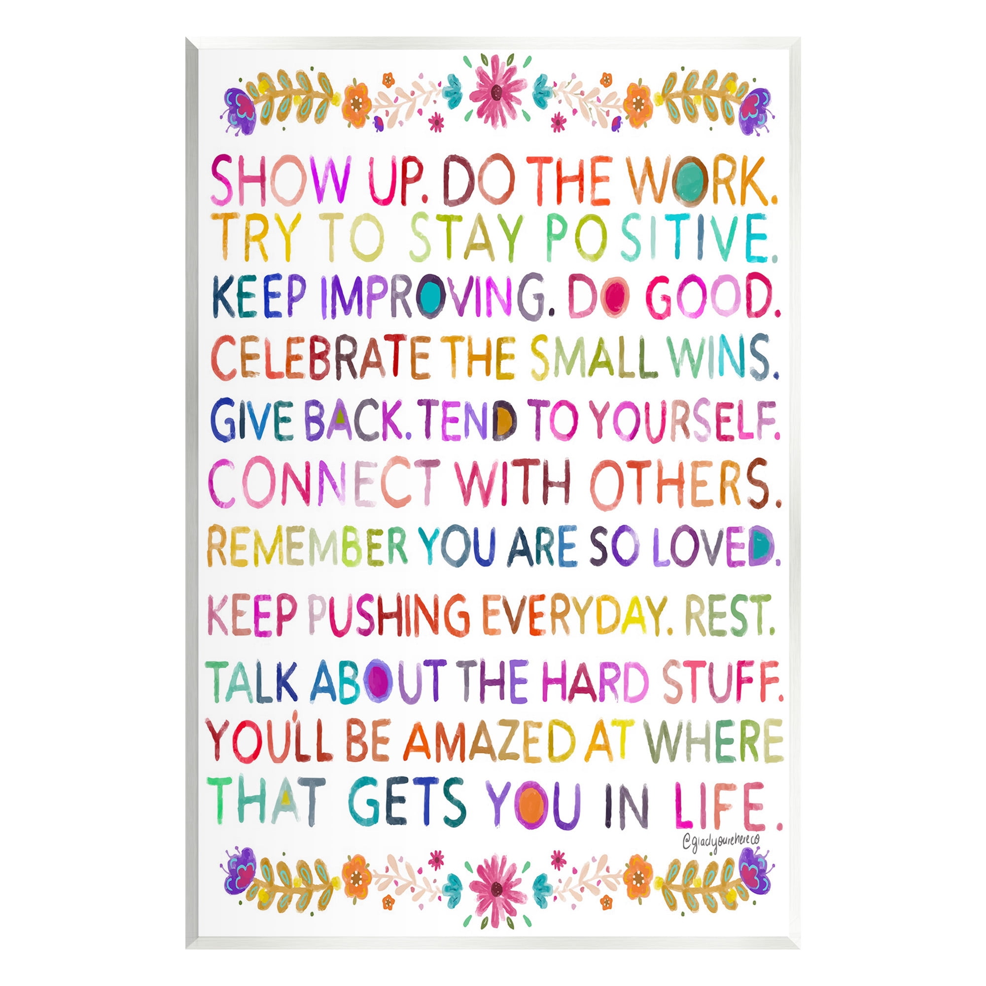 Stupell Industries Floral Motivational Phrases Botanical & Floral Painting Unframed Art Print Wall Art, 13 x 19