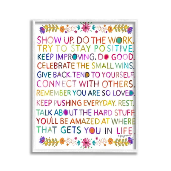 Stupell Industries Floral Motivational Phrases Botanical & Floral Painting White Framed Art Print Wall Art, 11 x 14