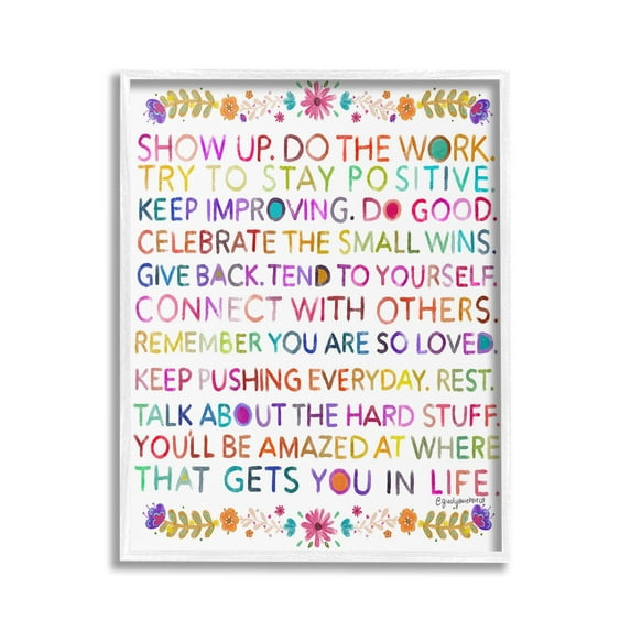 Stupell Industries Floral Motivational Phrases Botanical & Floral Painting White Framed Art Print Wall Art, 24 x 30