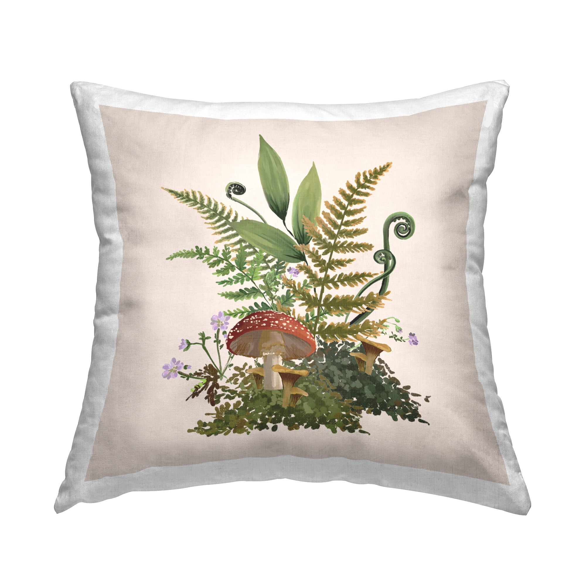 Stupell Industries Floral Mushroom Nature Sprouts Printed Throw Pillow Design by House of Rose