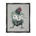 thumbnail image 1 of Stupell Industries Floral Patterned Hen Animals & Insects Painting Black Floater Framed Canvas Art Print Wall Art, 25 x 31, 1 of 10