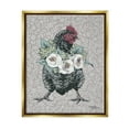 thumbnail image 1 of Stupell Industries Floral Patterned Hen Animals & Insects Painting Gold Floater Framed Canvas Art Print Wall Art, 25 x 31, 1 of 10