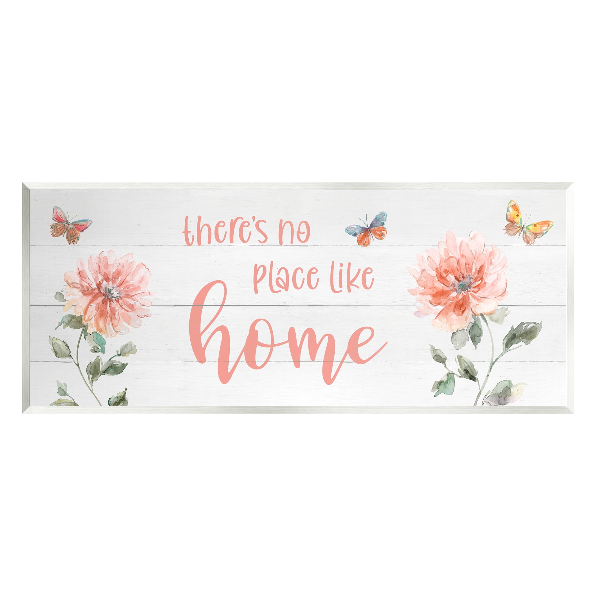 Stupell Industries Floral Pink Home Phrase Botanical & Floral Painting Unframed Art Print Wall Art, 17 x 7