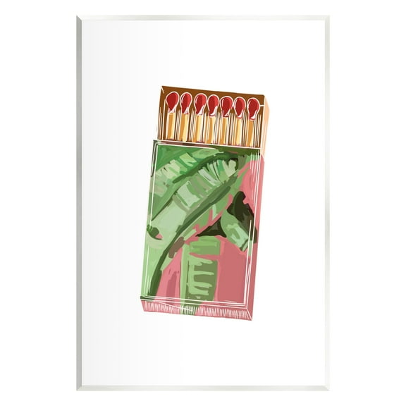 Stupell Industries Floral Pink Matchbox Design Square Cutout Shape Graphic Art Unframed Art Print Wall Art, Design by Amelia Noyes