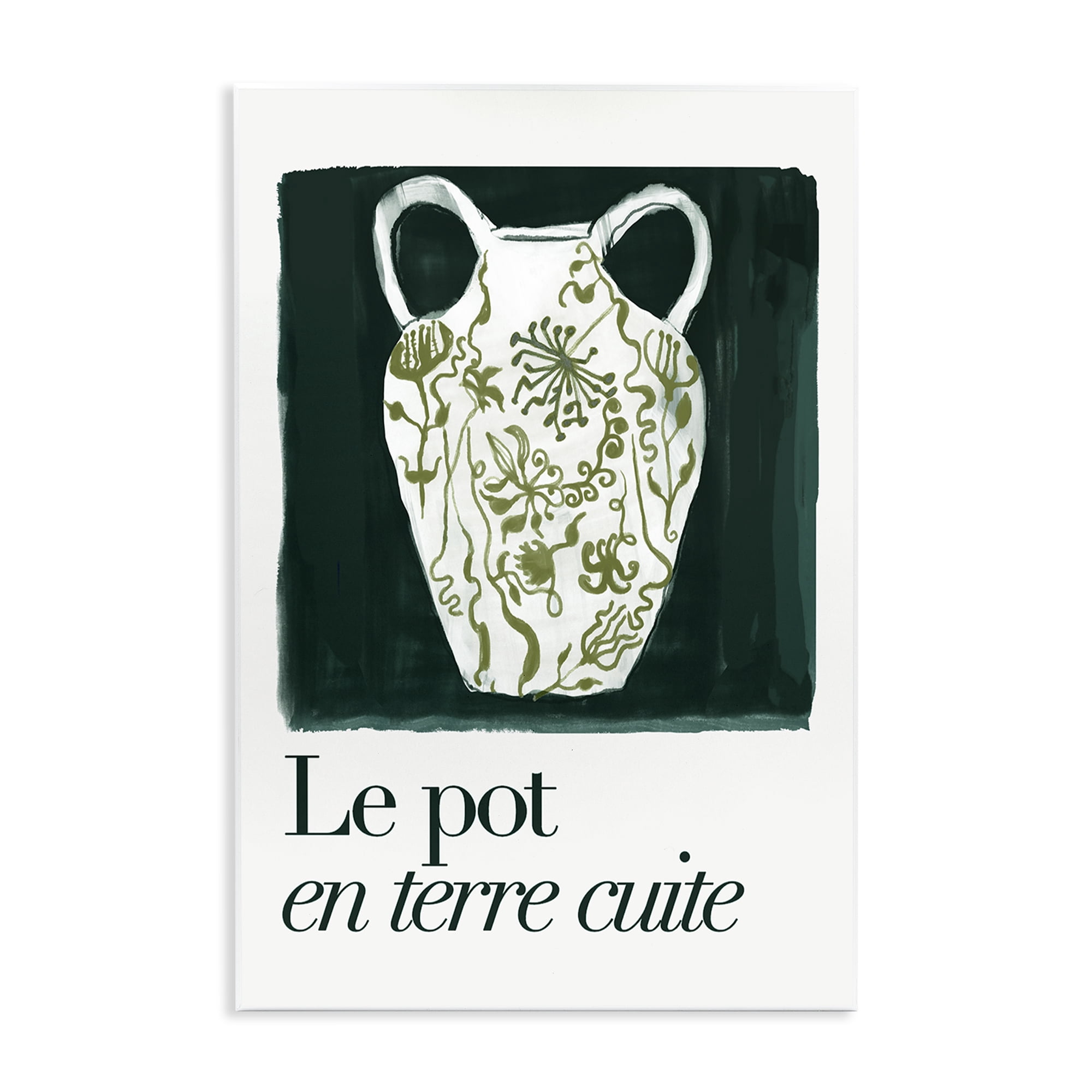 Stupell Industries Floral Pot Vase History & Language Painting Unframed Art Print Wall Art, 13 x 19