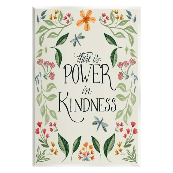 Stupell Industries Floral Power in Kindness Botanical & Floral Painting Unframed Art Print Wall Art, 13 x 19