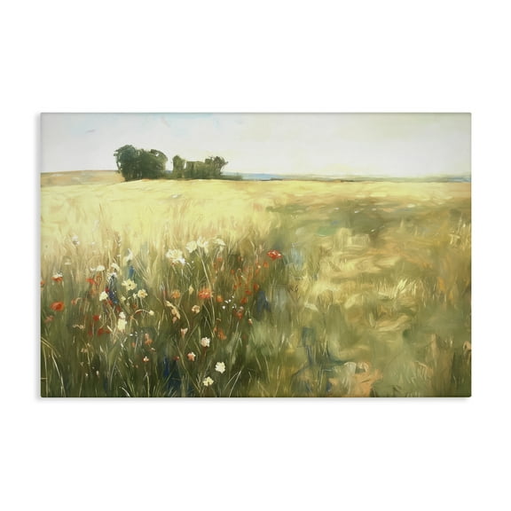 Stupell Industries Floral Prairie Meadow Landscape & Nature Painting Wrapped Canvas Art Print Wall Art, 24 x 16