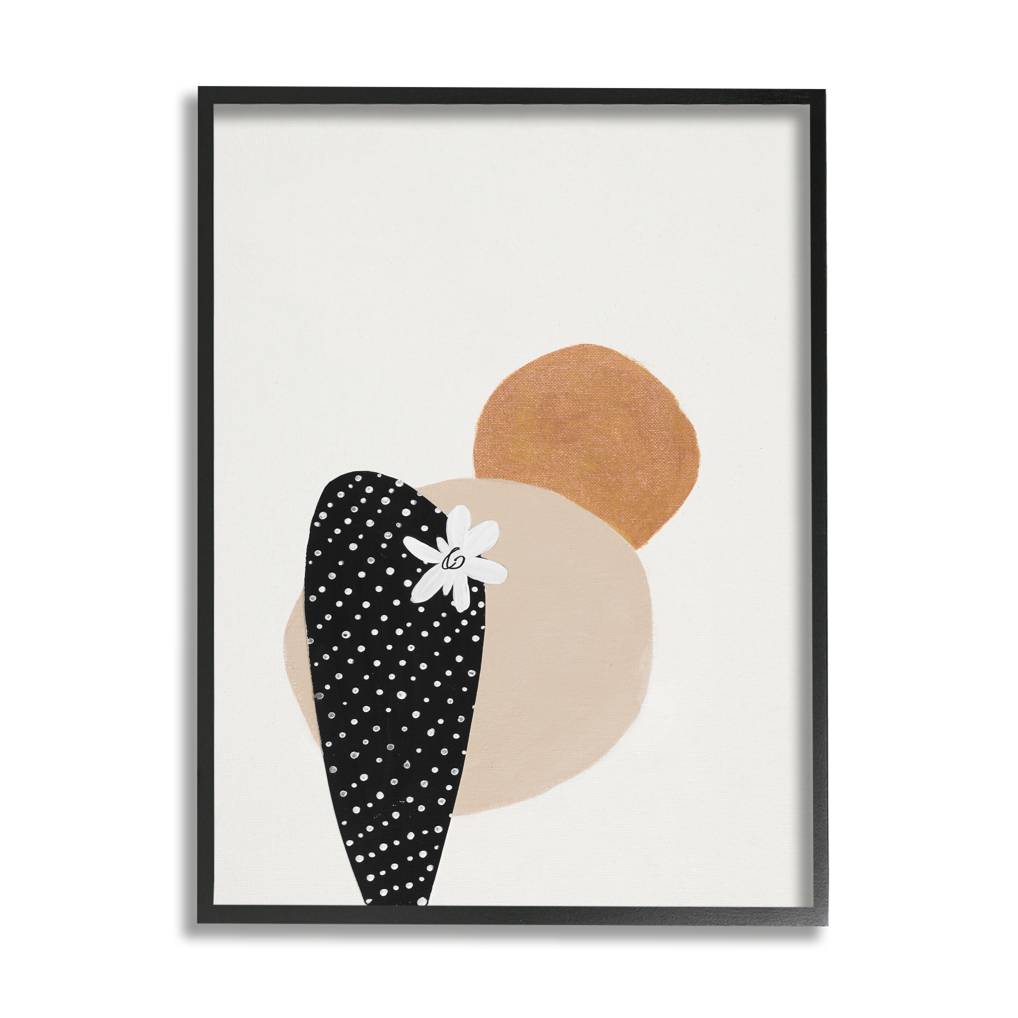 Stupell Industries Floral Prickly Pear Cactus Terracotta Abstract Abstract Painting Black Framed Art Print Wall Art, 11 x 14