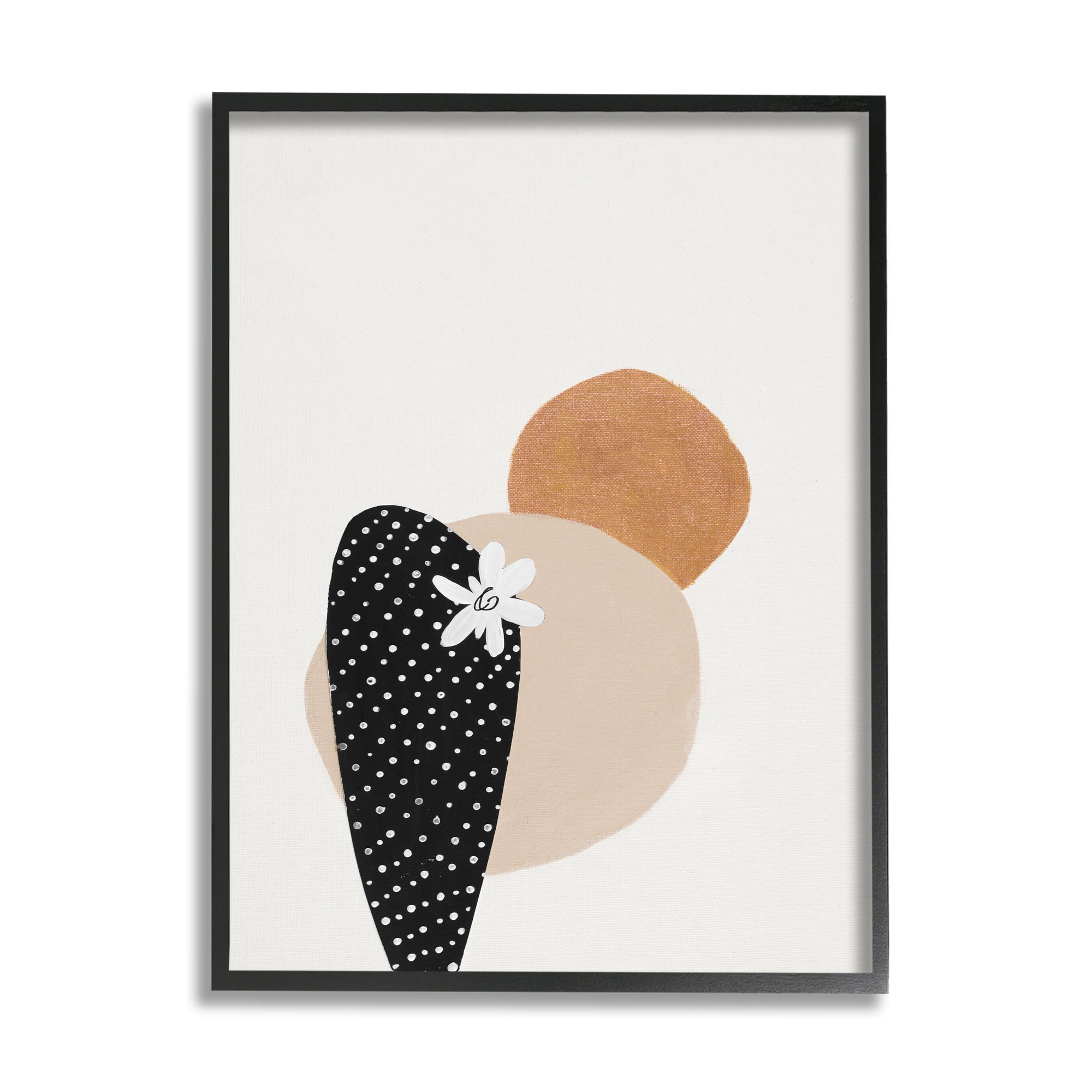 Stupell Industries Floral Prickly Pear Cactus Terracotta Abstract Abstract Painting Black Framed Art Print Wall Art, 16 x 20