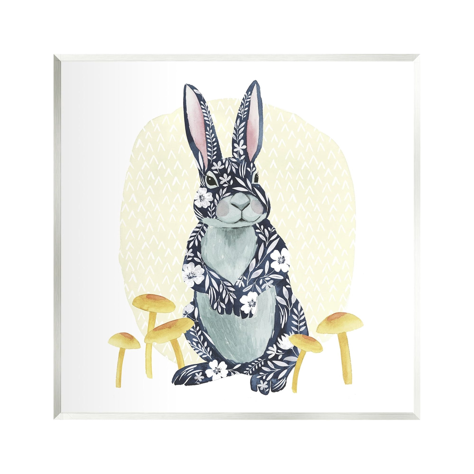 Stupell Industries Floral Rabbit & Mushrooms Animals & Insects Painting Unframed Art Print Wall Art
