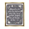thumbnail image 1 of Stupell Industries Floral Religious Verse Calligraphy Script Botanical Border Graphic Art Metallic Gold Floating Framed Canvas Print Wall Art, Design by Amanda Houston, 1 of 5