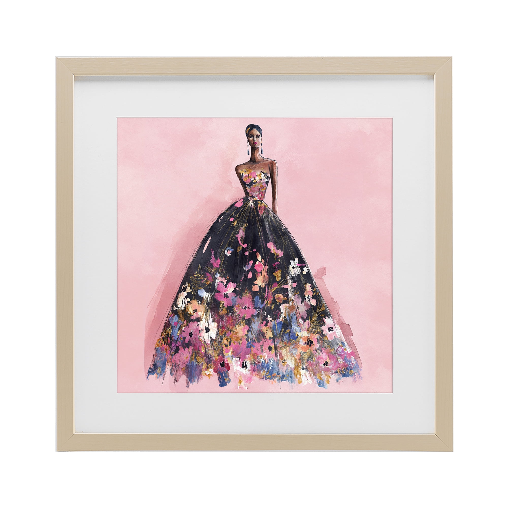 Stupell Industries Floral Reverie Gown Birch Framed Print Under Glass, design by Svetlana Aleynikova