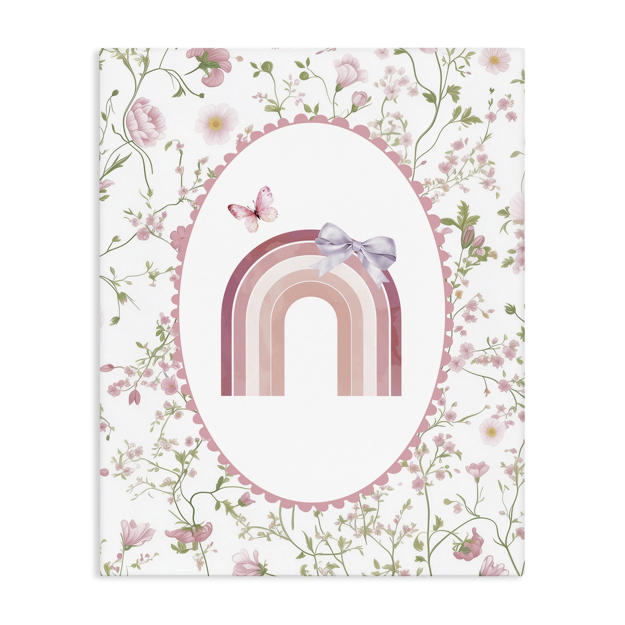 Stupell Industries Floral & Ribbon Rainbow Canvas Wall Art, design by Christine Simpson Art