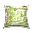 thumbnail image 1 of Stupell Industries Floral Rustic Green Greek Key Printed Throw Pillow Design by Evelia Designs, 1 of 6