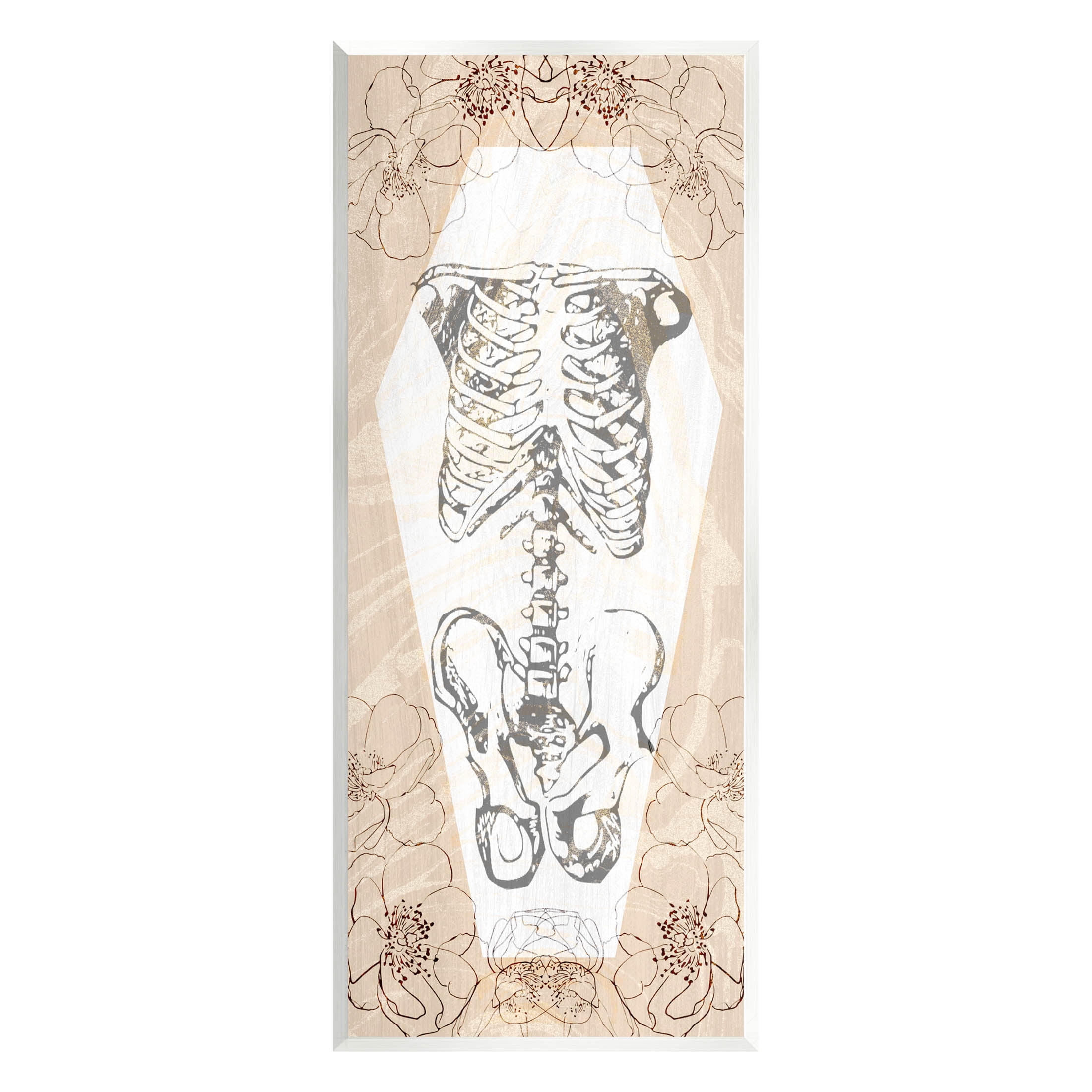 Stupell Industries Floral Skeleton Halloween Layered Graphic Art Unframed Art Print Wall Art, Design by Lil' Rue