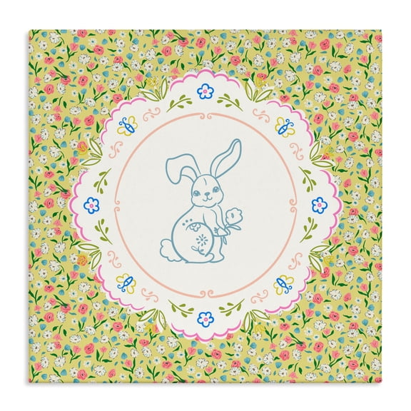 Stupell Industries Floral Spring Bunny & Sprig Canvas Wall Art, design by Angela Steahling