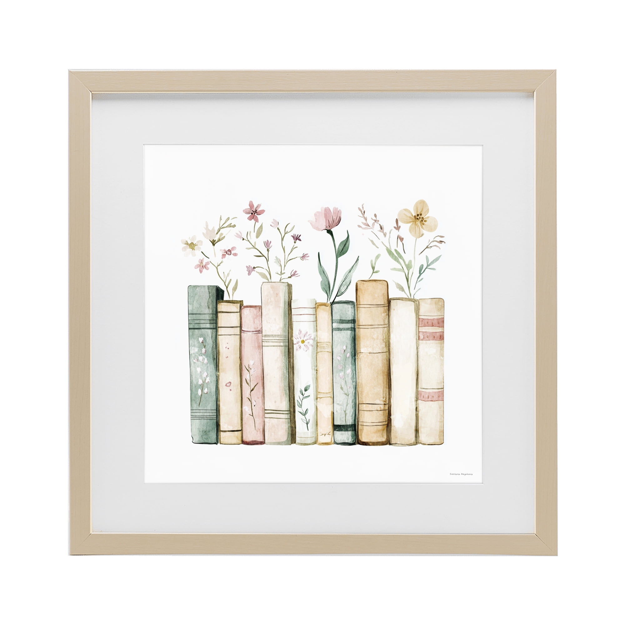 Stupell Industries Floral Stories Library Birch Framed Print Under Glass, design by Svetlana Aleynikova