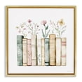 thumbnail image 1 of Stupell Industries Farmhouse Floral Stories Library Gold Floating Frame Canvas Art, 18 x 18, by Svetlana Aleynikova, 1 of 8