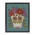 thumbnail image 1 of Stupell Industries Floral Sugar Skull Holiday Painting Black Floater Framed Art Print Wall Art, 25 x 31, 1 of 10