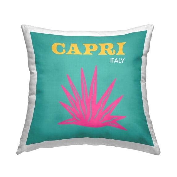 Stupell Industries Floral Summer Capri Italy Printed Throw Pillow Design by The Saturday Evening Post