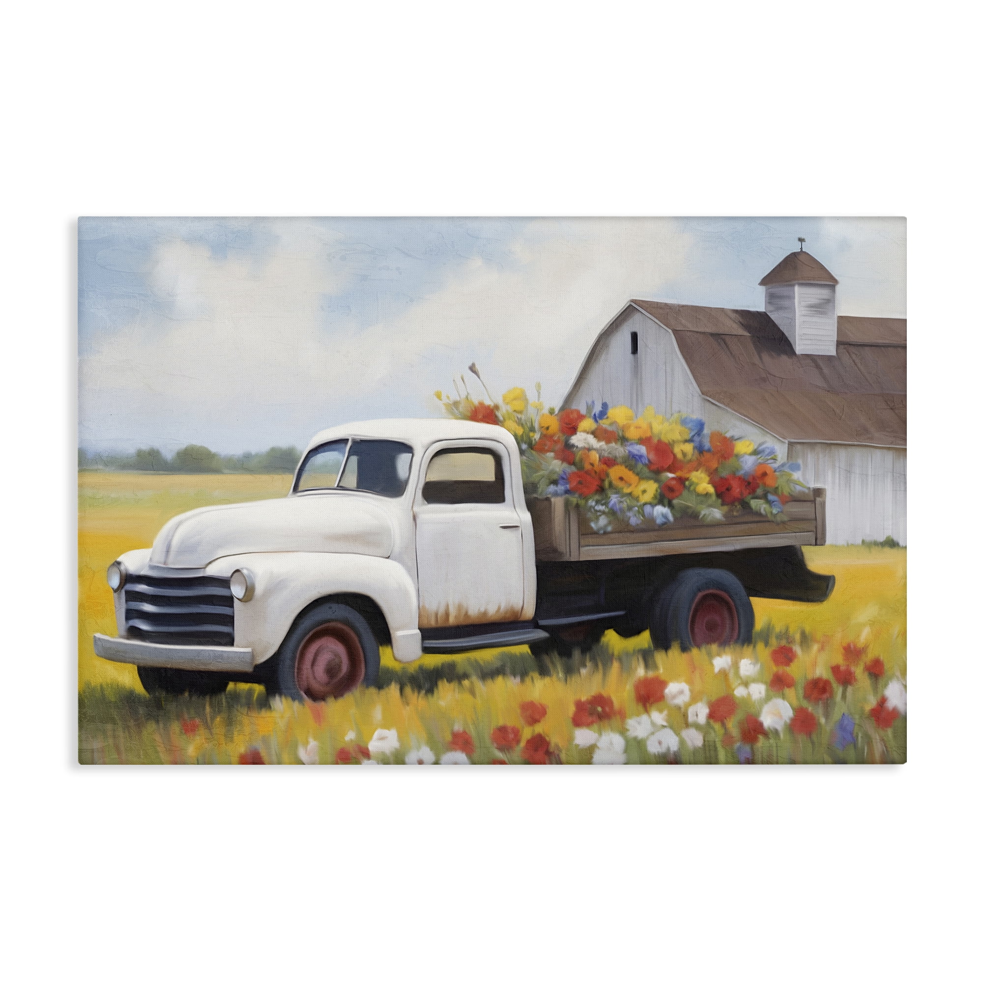 Stupell Industries Floral Truck Delivery Plants & Flowers Painting Wrapped Canvas Art Print Wall Art, 30 x 20