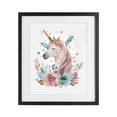 thumbnail image 1 of Stupell Industries Shabby Chic Floral Unicorn with Gold Details Black Framed Print Under Glass, 17 x 21, by LSR Design Studio, 1 of 8
