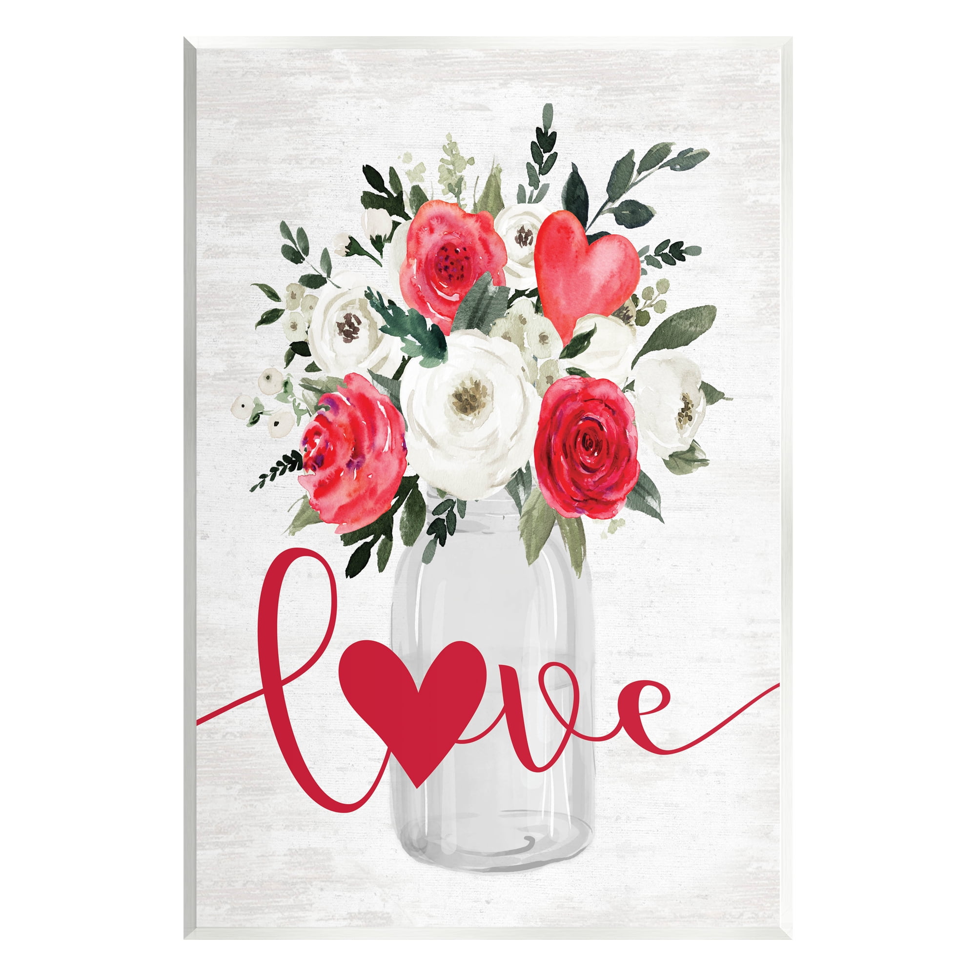 Stupell Industries Floral Valentine's Love Bouquet Botanical & Floral Painting Unframed Art Print Wall Art, 10 x 15